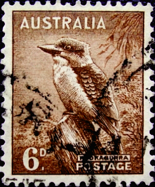 Австралия 1937 год . Фауна . Кукабара . Каталог 0,50 €.  (2)